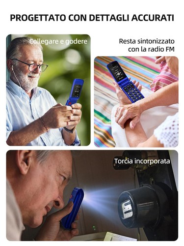 Telefono Cellulare per Anziani Flip Con Tasti Grandi, Contatti Con Immagini, SOS - Foto 8 di 9