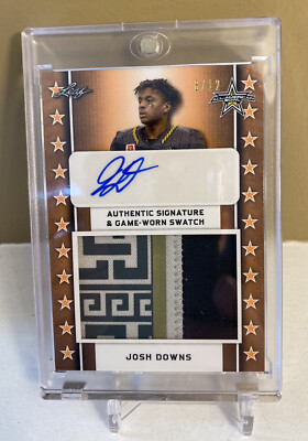 2020 Josh Downs Leaf All American Bowl Patch Auto #8/12 Autograph UNC