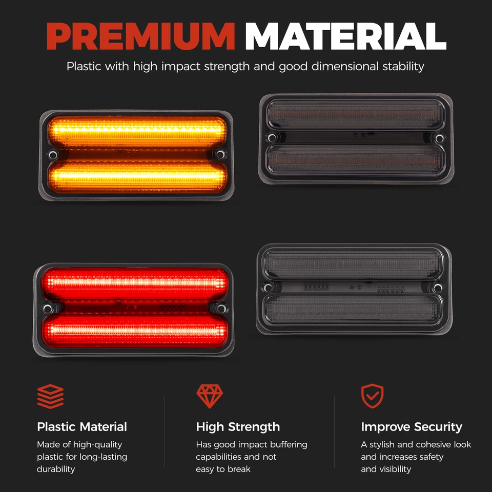 LED Side Marker Lights For Chevrolet C10 C20 Pickup & GMC 1967 68-72 C15 Truck - Image 3 of 4