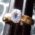 14k CEYLON SAPPHIRE Yellow Gold ring vintage 1995 modernist size 4.5 fine solid — photo 5