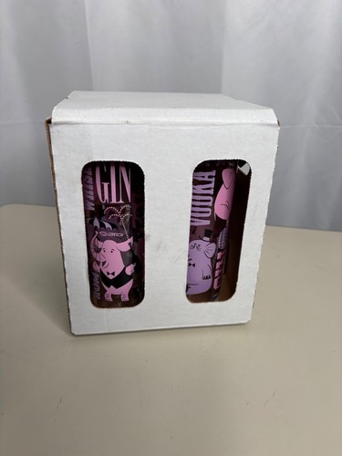 Shag Josh Agle Glassware Tumblers "Pink Elephant" set of 4 NIB 2017 Rare Zombie - Picture 13 of 14