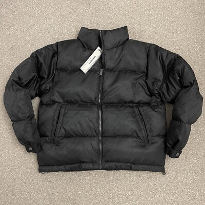 Unknown London Black Puffer Jacket Coat Size Small Crop Fit