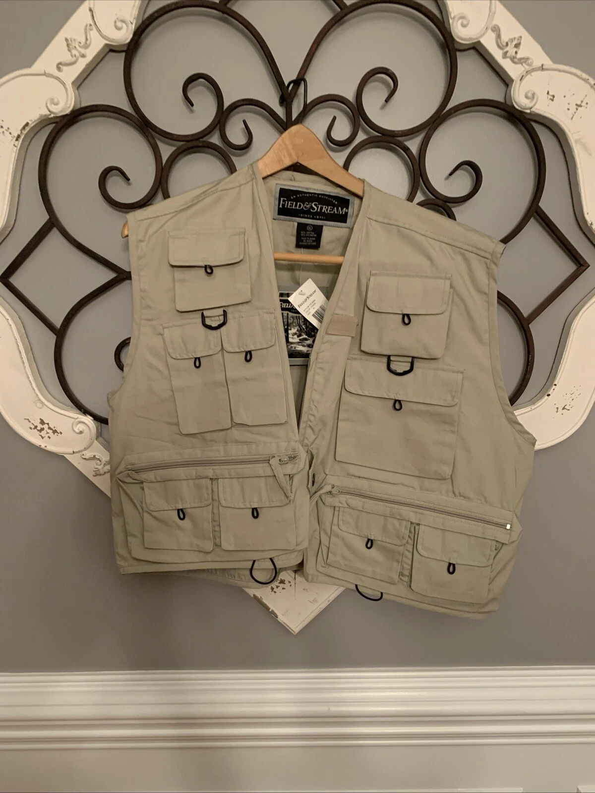 Field & Stream Fly Fishing Vest Multi Pocket Wading Vest XLG Khaki Color