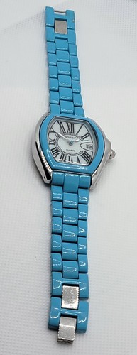 Ladies Gossip Elegant Silver Tone White Dial Blue Link Bracelet Watch F9 - Picture 6 of 9