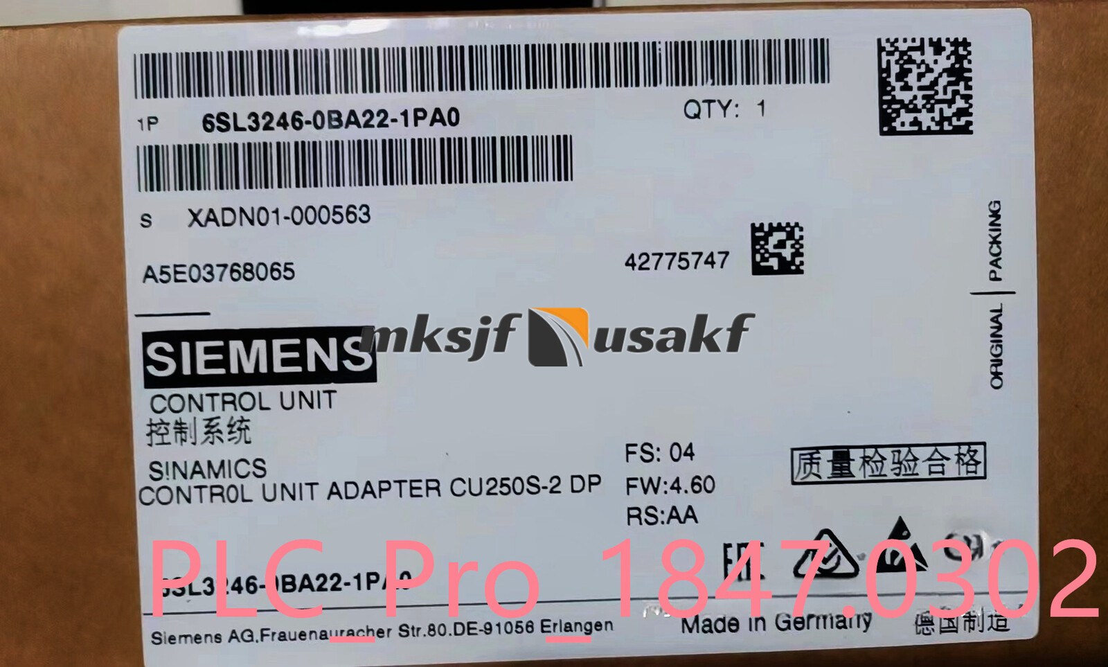 6SL3 246-0BA22-1PA0 NEW Siemens 6SL3246-0BA22-1PA0 CONTROL UNIT US Free tax