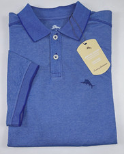 NEW TOMMY BAHAMA Size S Men's Shirt Polo Blue Splash EASY CARE Wicking 99