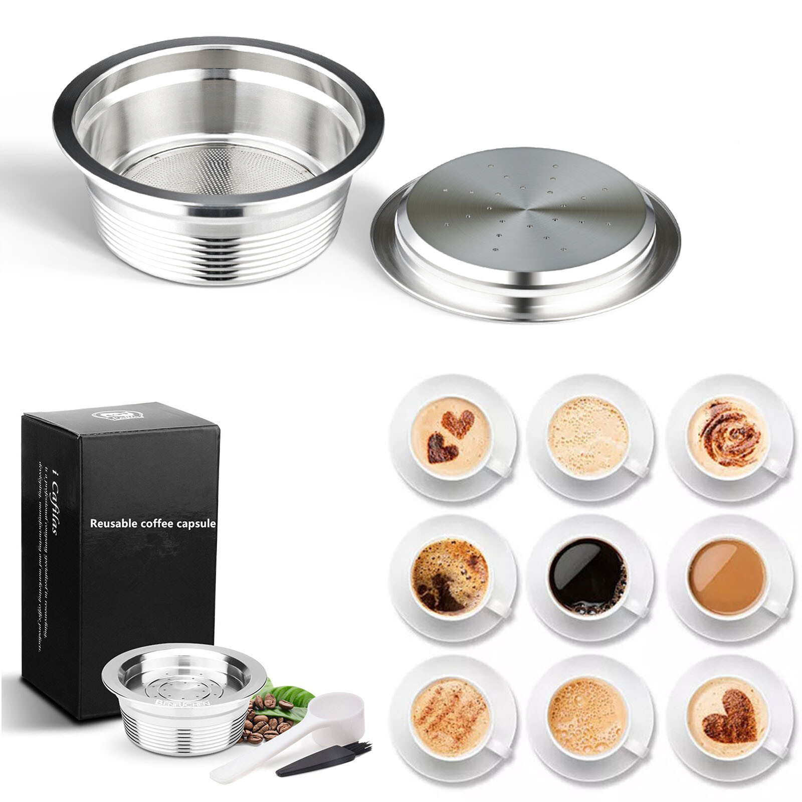 Metal Coffee Reusable Capsules Filter Pods For LAVAZZA A MODO MIO JOLIE