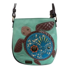 Chala Crossbody Seafoam Green Sea Turtle Applique Adjustable Strap Purse Art