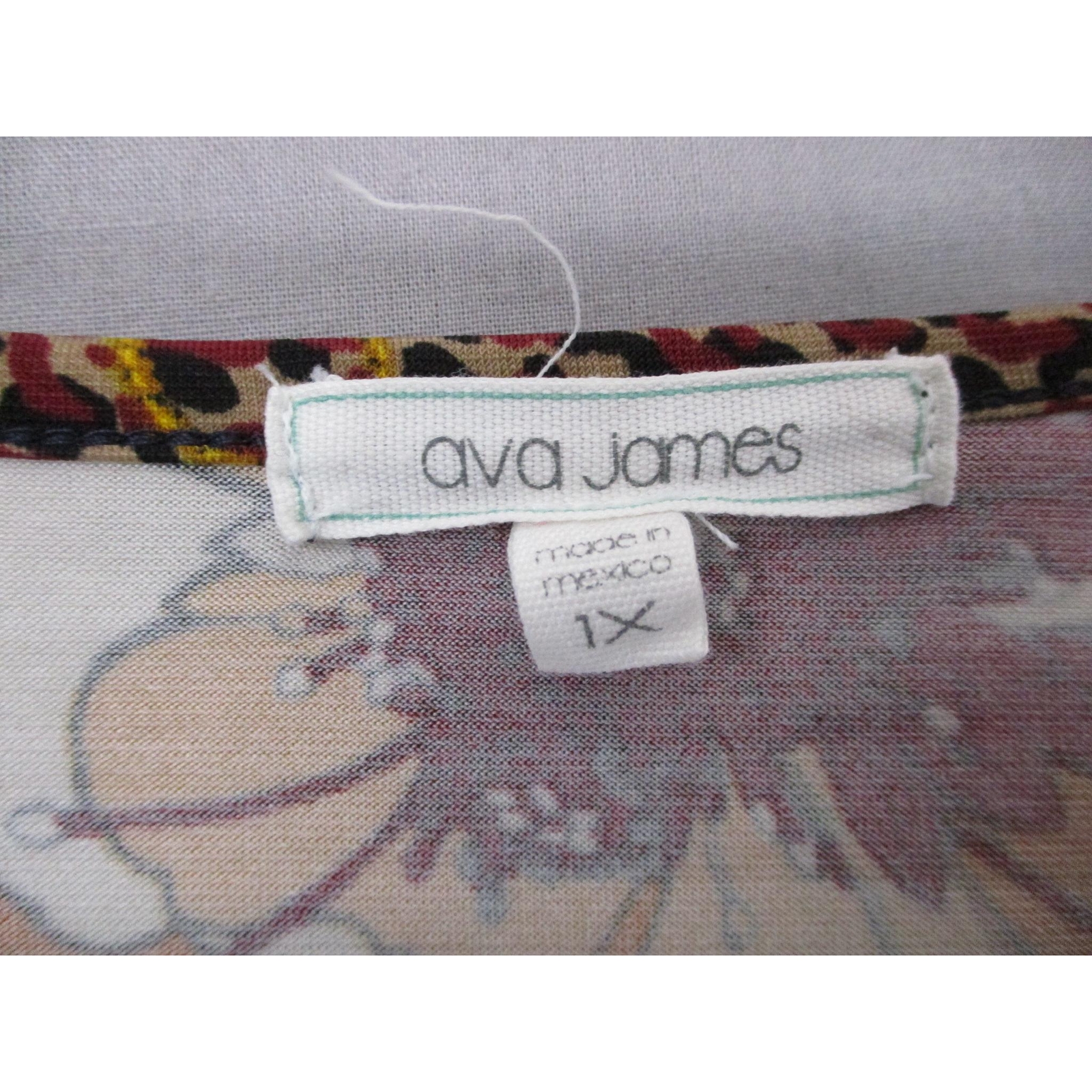 Ava James Multicolor Patchwork Floral Geometric T… - image 3