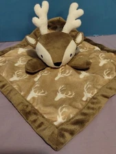 Deer Buck Lovey security blanket Levtex Baby light brown tan antlers plush