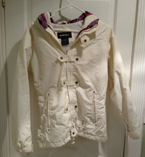 Snozu Ivory Ski Jacket Womens Sz.m~winter Coat Flannel Lining~hooded~zipper~veuc