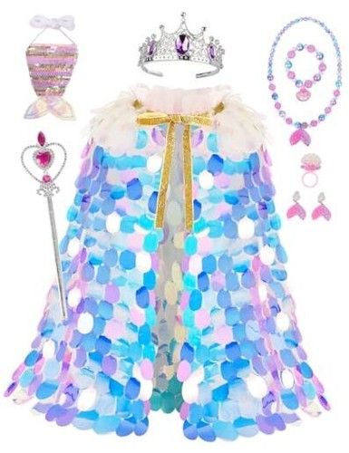 Princess Dress up for Girls 3 4 5 6 7 8 Years Old, Toddler Princess Cape with