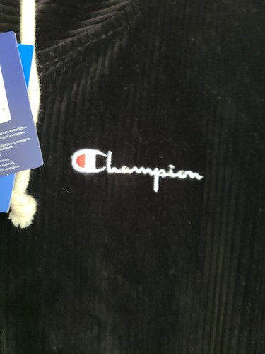 Champion Women's Corduroy Zip Up Hoody Black NWT - Picture 2 of 13
