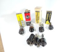 Vintage Vacuum Radio Tube 7pc Lot 6SN7GTB 25CU6 12AX4GTB 6SA7