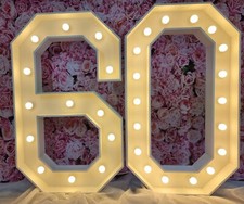 TO HIRE - 4ft Light Up 60 Numbers for 60th birthday party in Leeds & Yorkshire