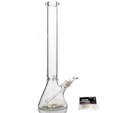 18" Heavy 7mm Thick Glass Bong Heavy Bong Clear Smoking Beaker Hookah Water Pipe