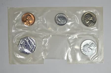 1961 US Mint Proof Coins 1C 5C 10C 25C in Mint Cellophane