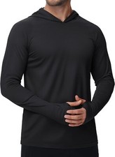 Men's UPF 50 Sun Protection Shirt Lightweight Long Sleeve UV Hoodie Rash Guard