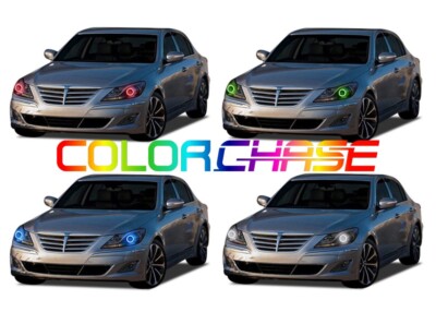 Color Chasing LED Headlight Flow Halo kit for Hyundai Genesis 12-14