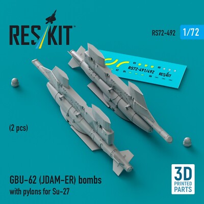 GBU-62 (JDAM-ER) bombs with pylons for Su-27 ''Flanker'' 2pcs Scale 1:72 RS72-0492