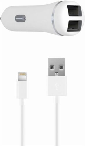 Just Wireless - Apple MFi Double Car Charger Life Time Warranty - White - NEW - Picture 2 of 4