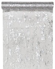 Santex - Runner da tavola, fantasia, lucido, in poliestere, colore: argento