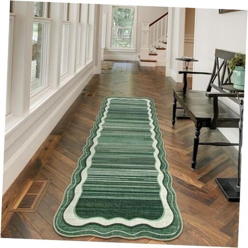 2x6 Washable Hallway Runner Rug,Kitchen Runner Rugs Non Skid 2' x 6' Green