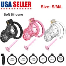 2025 New Silicone Cobra Male Soft Chastity Cage Device Mamba Ring Lock US