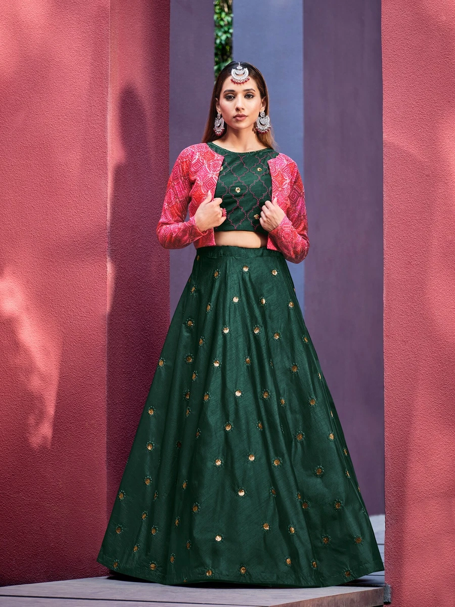 Lehenga choli in green colour top
