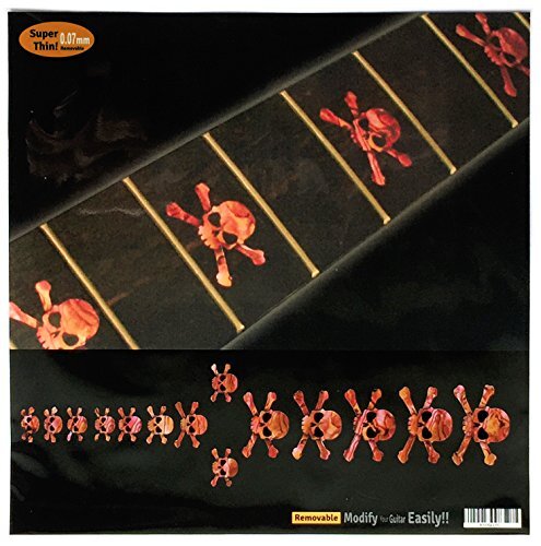 Jakamou Jockomo Teschio/Avalon Rosso Chitarra A Put Intarsio Adesivo F-067SK-RD