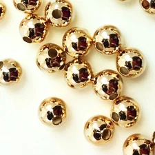 Metallic Gold Plated Round Ball Spacer Findings Jewelry Making 3mm 4mm 5mm 6mm