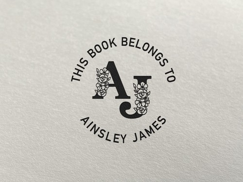 Book Stamp with Floral Monogram Customisable Library Book Embosser - Picture 7 of 21