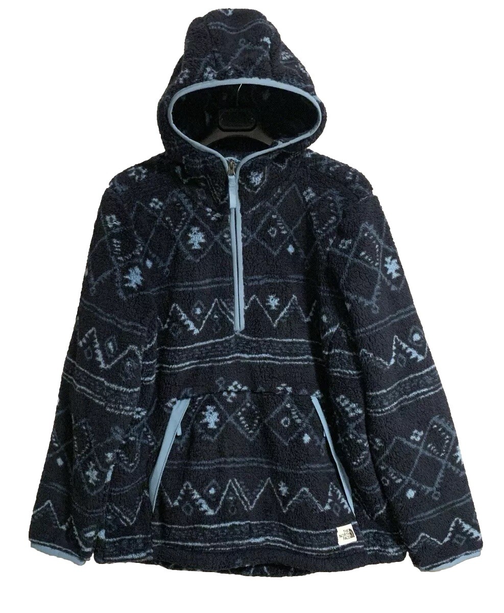 The North Face Printed Campshire Pullover Hoodie Womens Size L Sherpa  Fleece