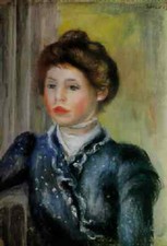 A4 Photo pierre auguste renoir portrait de jeune fille A la robe bleue