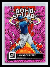 ⚾ SALVADOR PEREZ 2022 DONRUSS BOMB SQUAD PINK FIREWORKS HOLO INSERT # 1