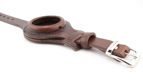 NEW BROWN leather strap band wristband for pocket watch 45 mm WW1 times WWII - Picture 9 of 13
