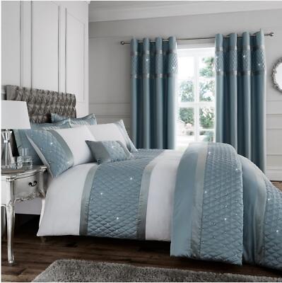 Catherine Lansfield Sequin Cluster Duck Egg Luxury Quilt/Duvet