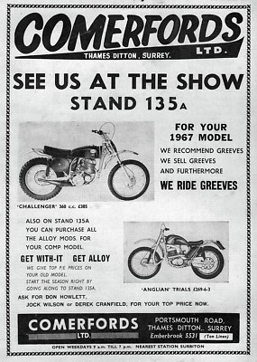 1967 Greeves Challenger 360 Anglian Trials Motorcycle Original Print Ad 