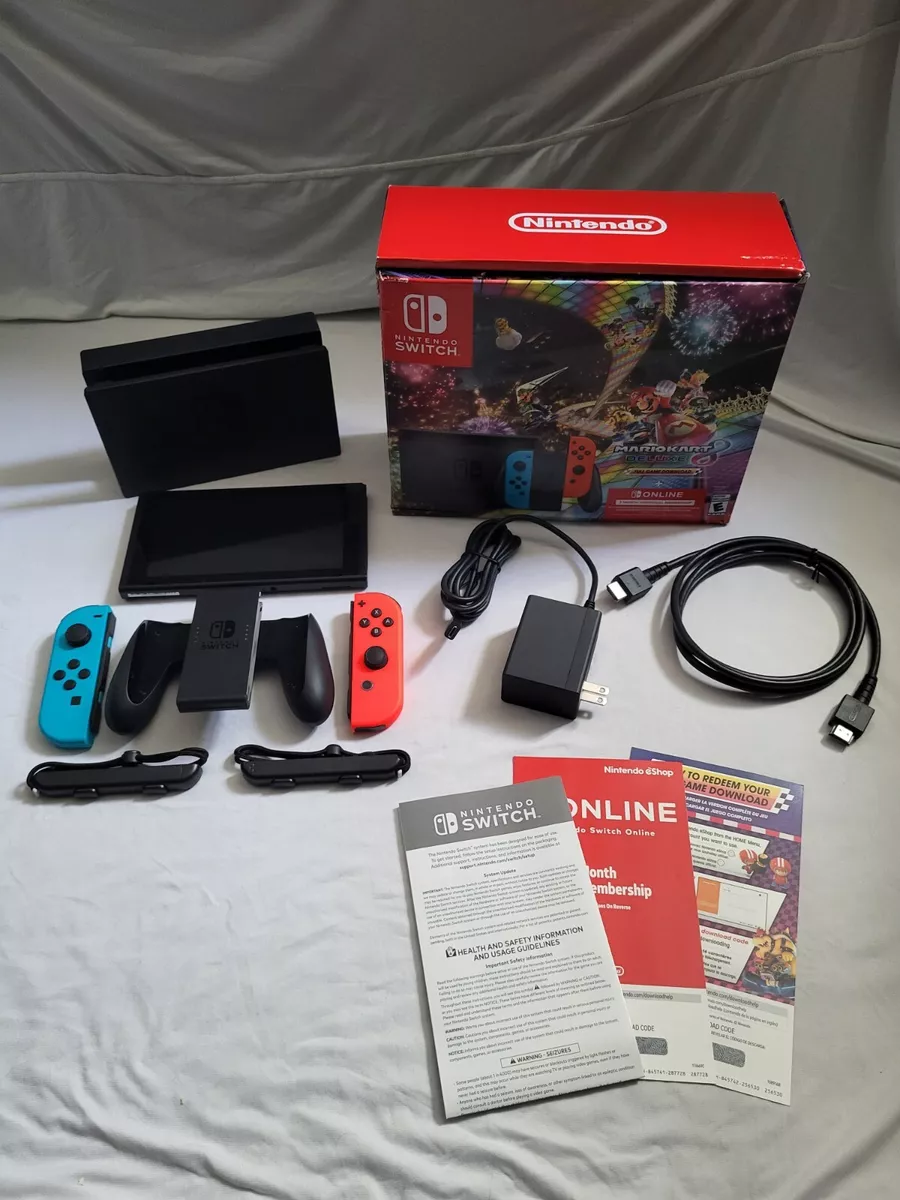 Nintendo Switch Neon Console Mario Kart 8 Deluxe + NSO 3 Months