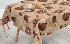 Wipe Clean Tablecloth PVC Vinyl Oilcloth Table Cover Coffee Shop Design
