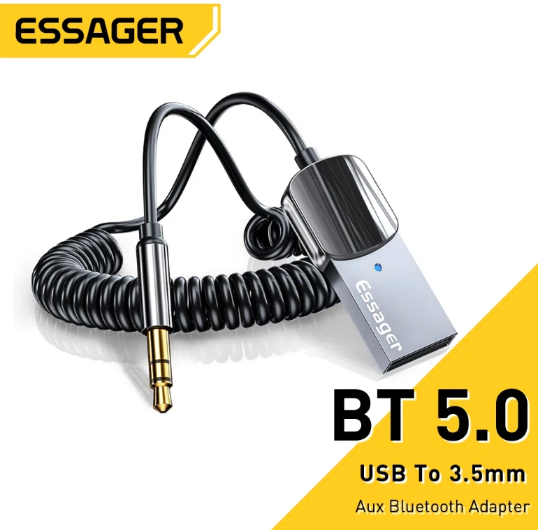 Aux Bluetooth Adapter Dongle Cable For Car 3.5mm Jack Aux Bluetooth 5.0 Receiver