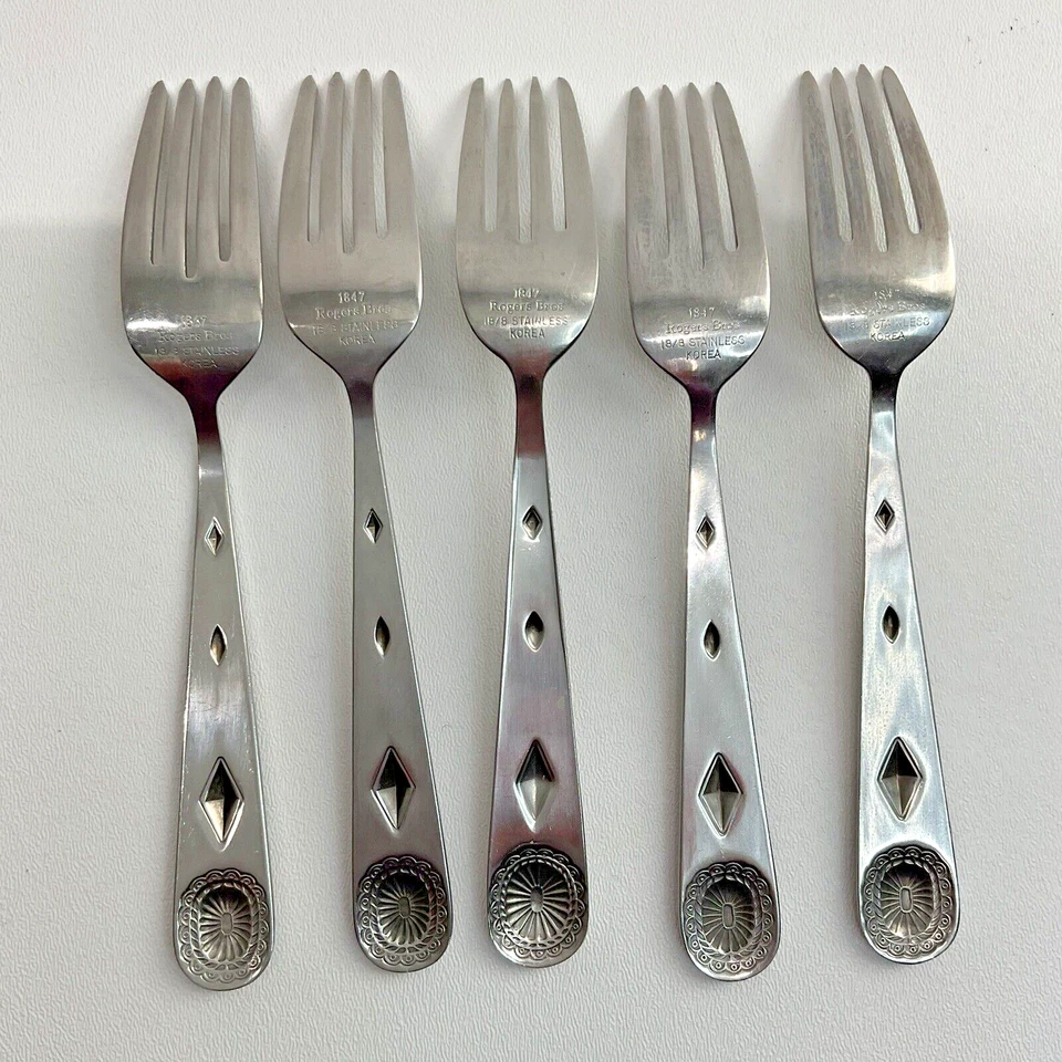Lote de 5 tenedores de ensalada Taos, 1847 Rogers Bros 18/8 acero inoxidable Corea Internacional... Foto 4 de 4