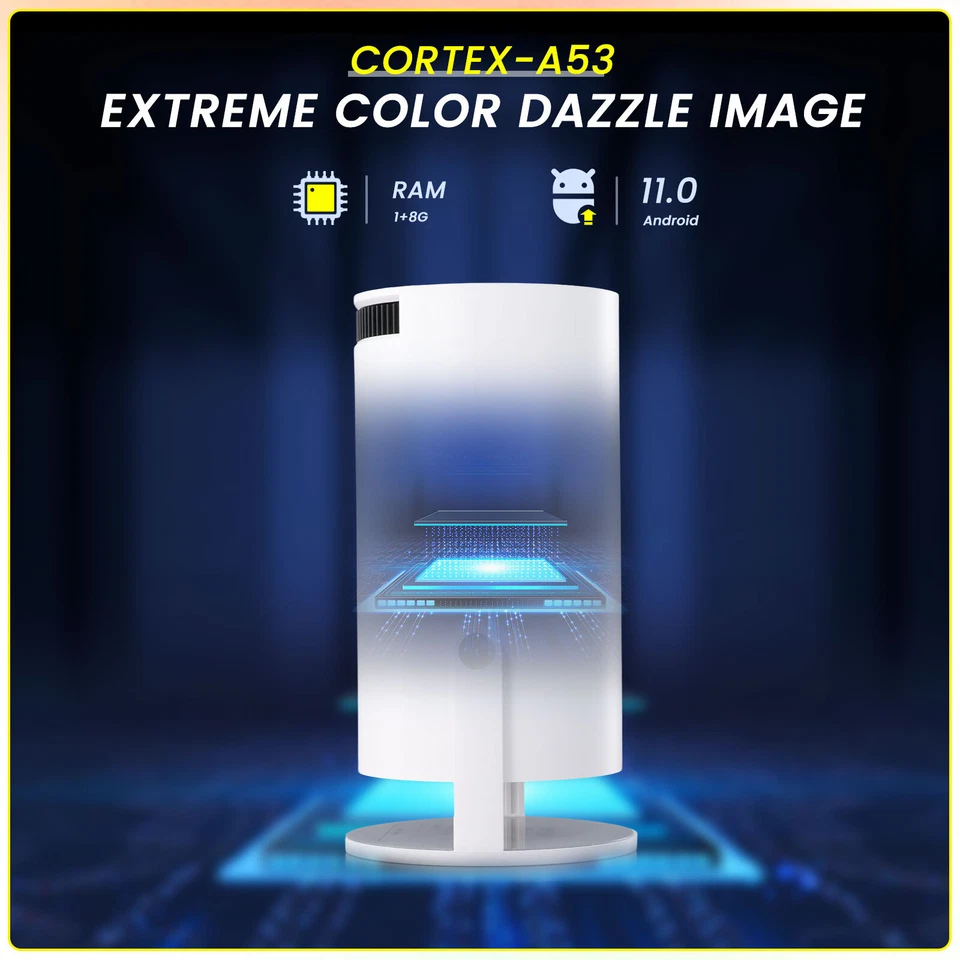 4K Mini Projector 10000 Lumen LED 1080P WiFi Bluetooth UHD Portable Home Theater - Image 3 of 4