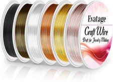 18 Gauge Wire for Jewelry Making, 6 Rolls Jewelry Craft Wire Tarnish Resistant