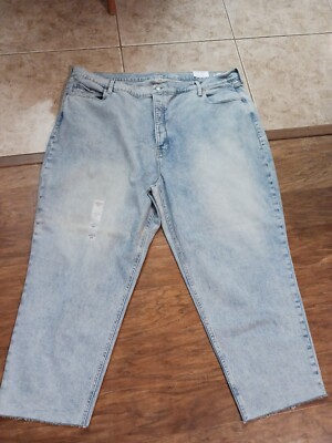 NWT Women's Old Navy Xtra Hi Rise Sky-Hi Straight Jeans Size 28 Plus But Fly Lt