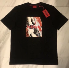 Hugo Boss Men's T-Shirt Black Red White $78 New