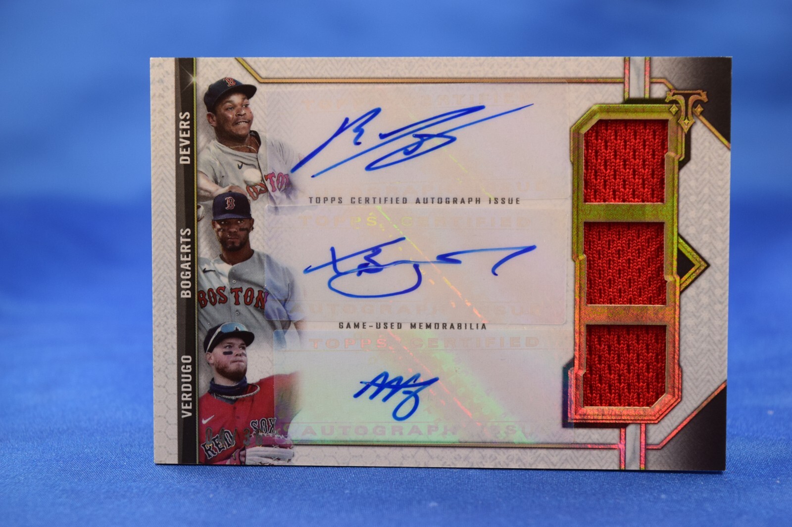 2021 Topps Devers Bogaerts Verdugo Auto Relic Combo ARCDBV /36 eBay