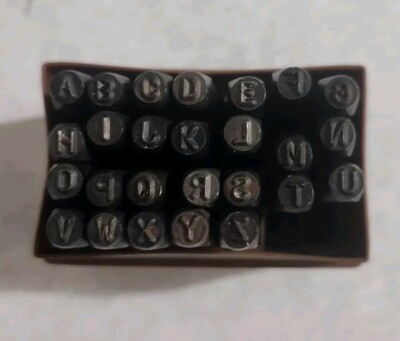 Vintage 3.0 mm Machine Letters Steel Stamps Full Set / E.M.R UK Import