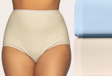 Women's Vanity Fair Lingerie Classic Cotton 2-Pk 15319 Brief White/Blue Sz.8/XL