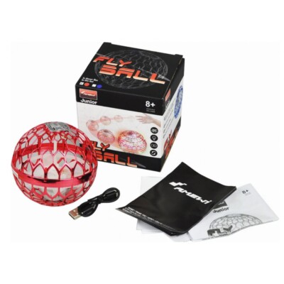 AMEWI 25321 - Magischer Hover Fly Ball - 96 mm - mit Gyro - LED-Beleuchtung- rot